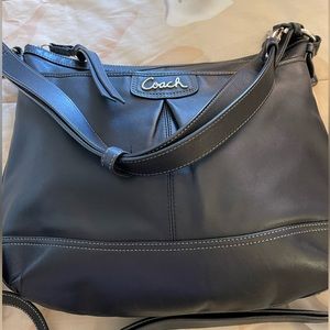 Black leather Coach purse